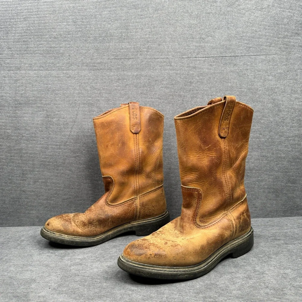 Red Wing SuperSole Pecos Work Boots Mens 7.5 D Brown Leather Made in USA 1105